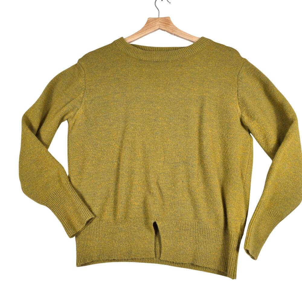 STYLEWE 100% Wool Crew Neck Front Split Sweater